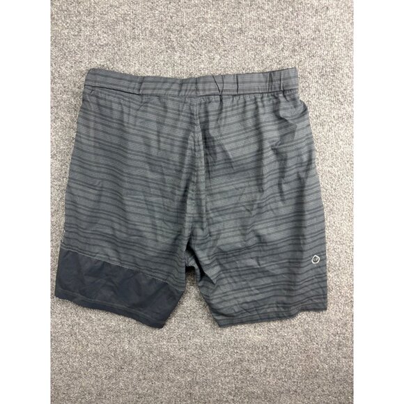 Tasc Athletic Shorts Men's L Gray Stripe Drawstring Pockets Cotton Bamboo Lined - Picture 8 of 9